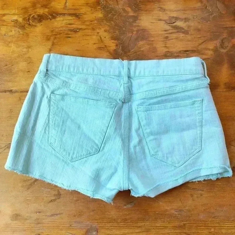 Madewell Aqua Turquoise Cutoff Shorts Size 24 - Picture 2 of 3